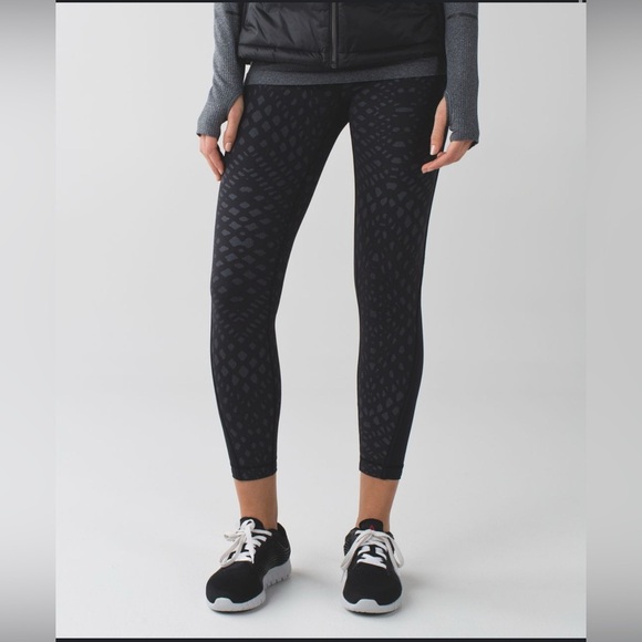 Lululemon Pace black grey leggings size 2 H35 - Picture 1 of 7